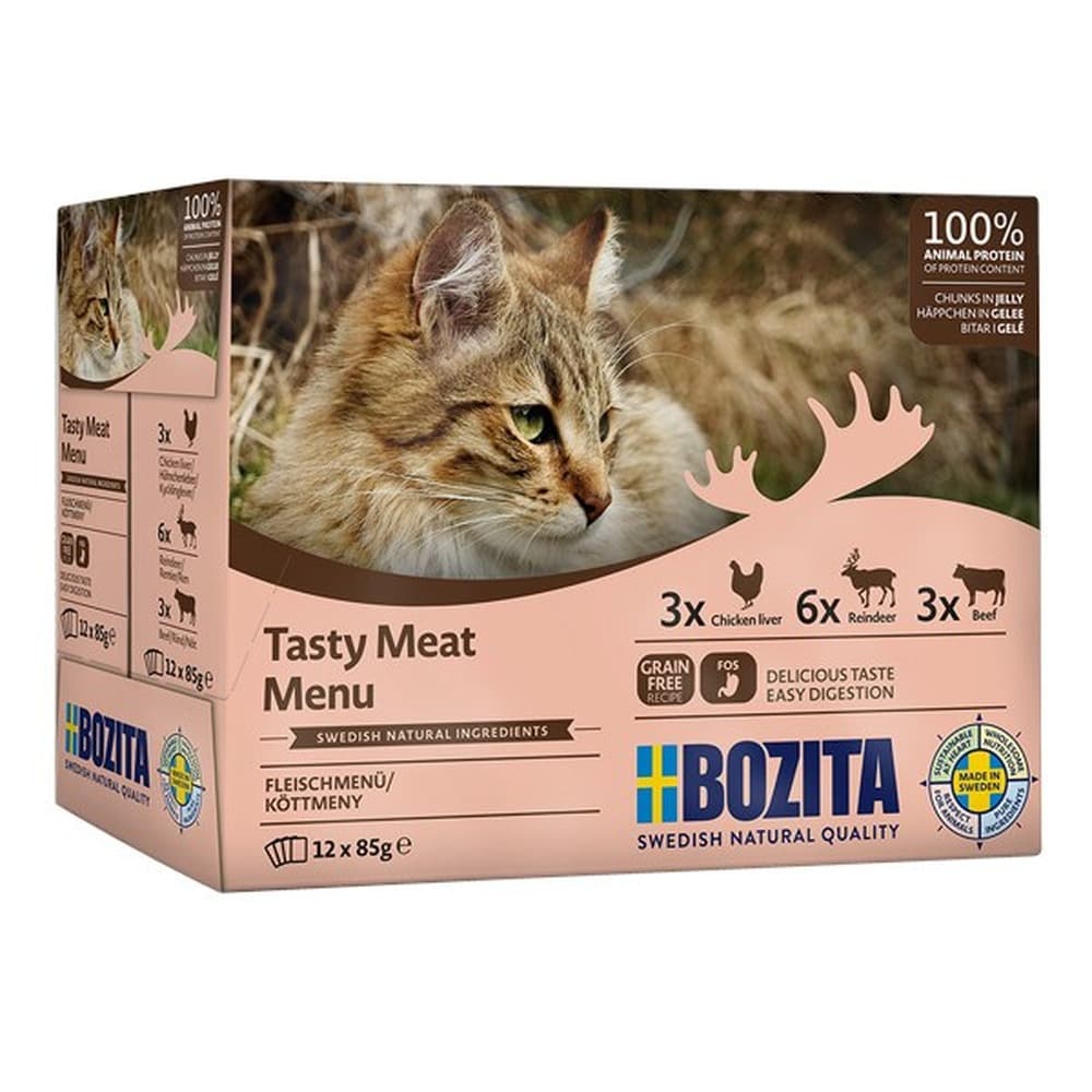 Bozita Mokra karma dla kota Multibox Mix Mięsne Smaki w galaretce 12 x 85 g