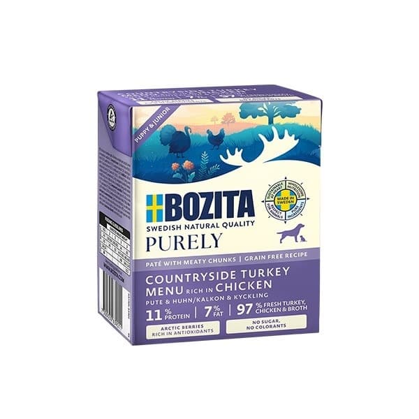 Bozita Purely indyk z kurczakiem pasztet dla szczeniąt 370g