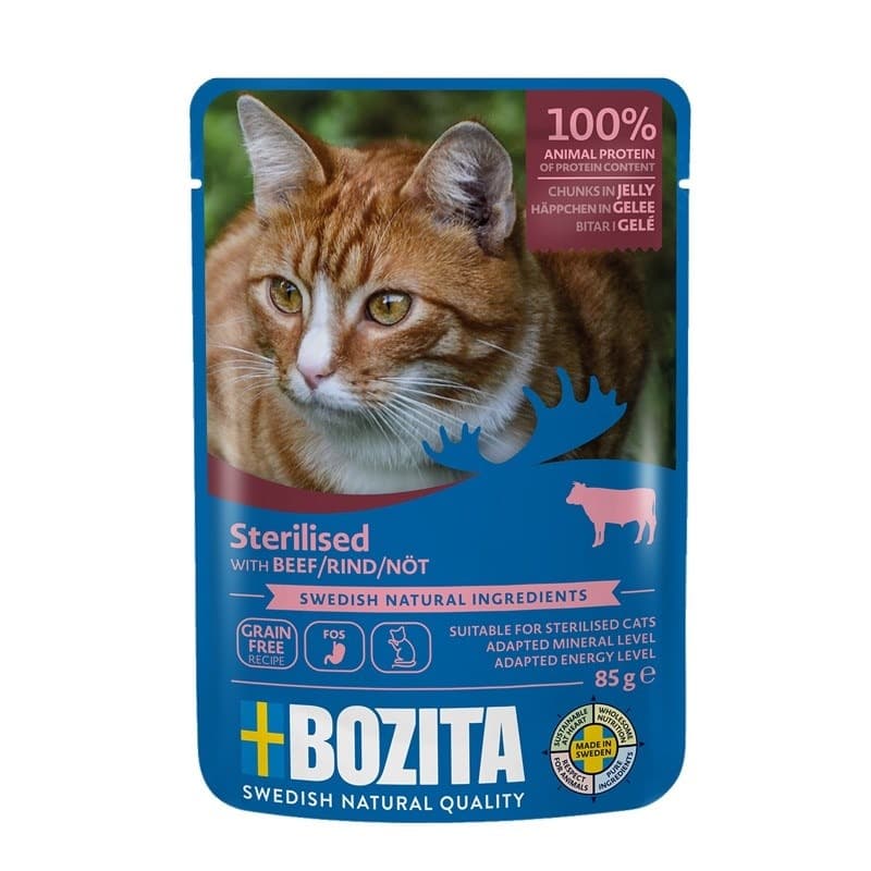 Bozita Sterylizowane Kawałki Wołowiny w Galarecie dla Kota 85 g