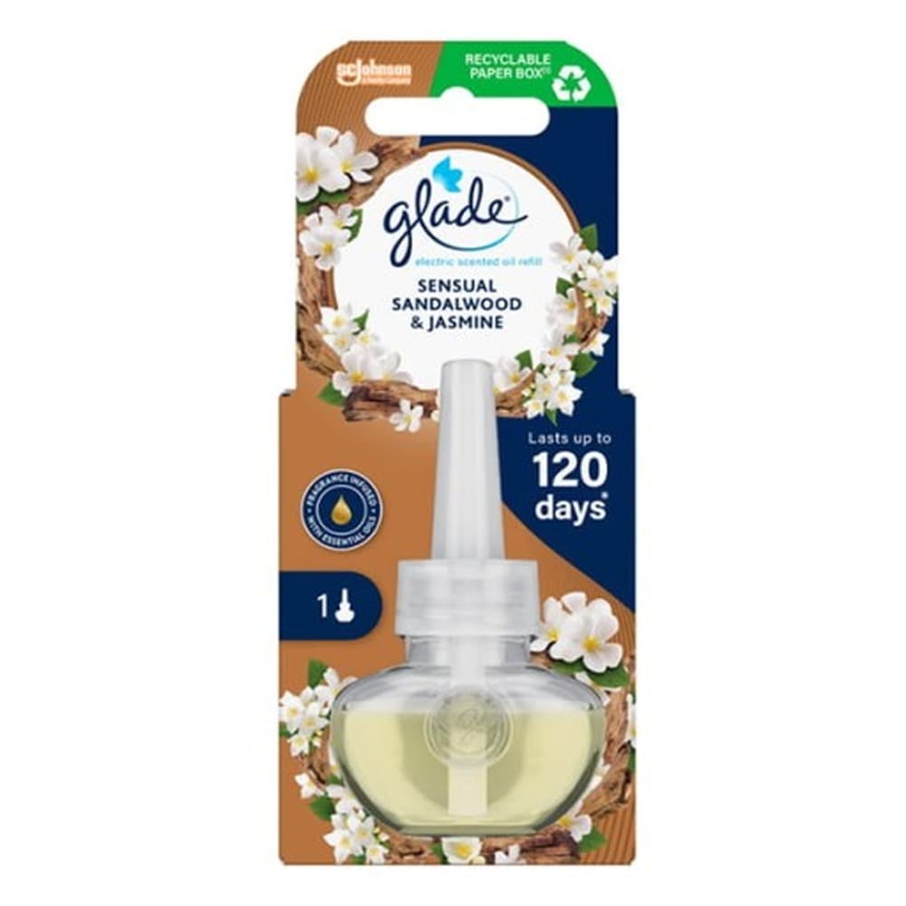Glade® Electric scented oil - Sensual Sandalwood & Jasmine, zapas do elektrycznego odświeżacza powietrza 20ml