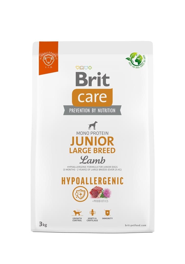 Brit Care Hypoallergenic Junior Large Breed Lamb - sucha karma dla psa - 3 kg