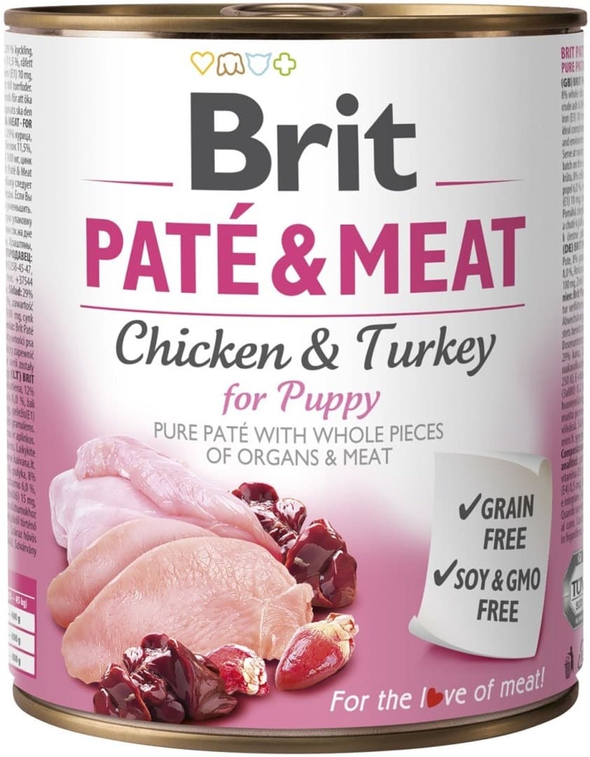Brit Paté & Meat Kurczak - mokra karma dla szczeniąt - 800 g