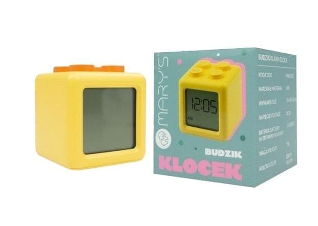 Budzik Klocek Żółty 50 x 50 x 55 mm