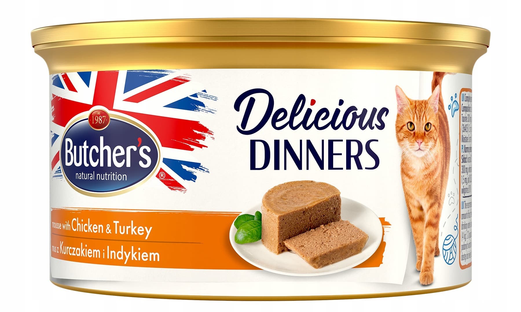 Butcher's Delicious Dinners, karma dla kota, z kurczakiem i indykiem, mus 85g