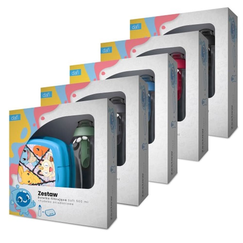 Butelka filtrująca Dafi Soft 0,5l + 1 filtr + śniadaniówka Pokemon mix kolor