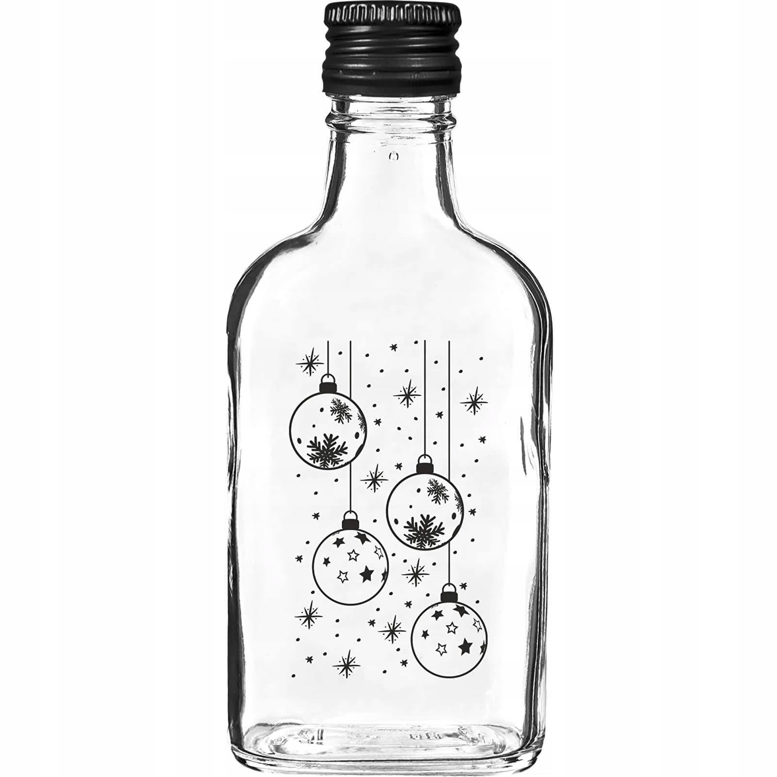 Butelka Piersiówka 200ml z zak. nadr. Bombki - 1 szt.