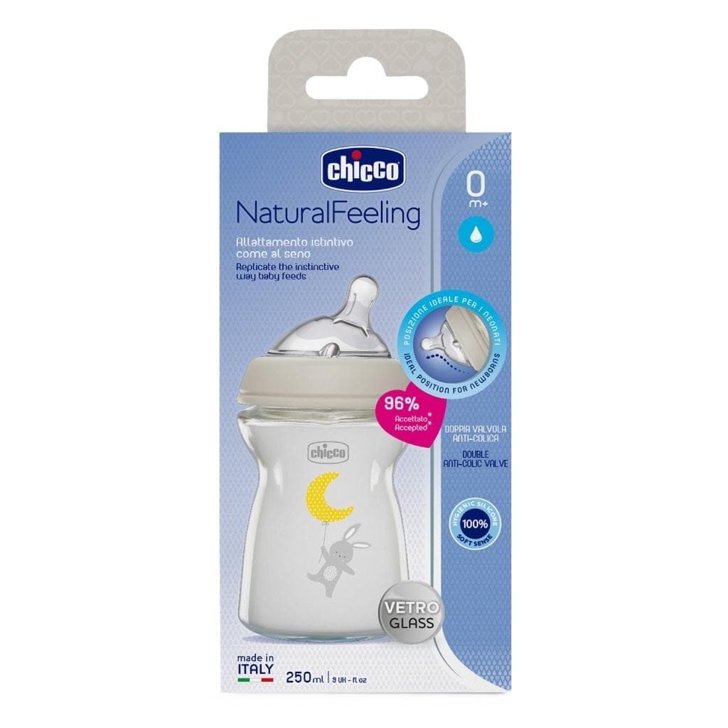 Butelka szklana antykolkowa Chicco NaturalFeeling 250 ml 0m+