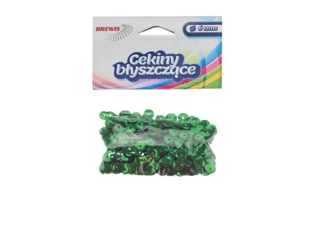Błyszczące cekiny do dekoracji B 140 zielone 6 mm 10 g