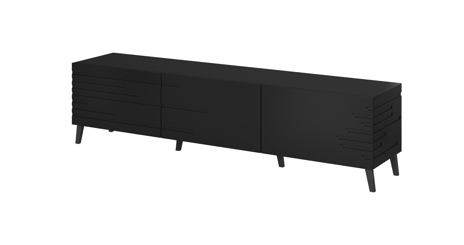 Szafka RTV czarna matowa 186 x 40 x 48 cm