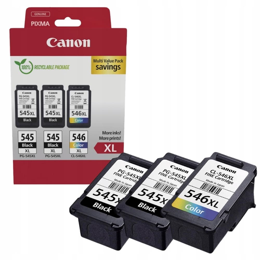Zestaw tuszów Canon 8286B013 oryginalne Czarne Cyjan Purpurowe Żółte XL 3 szt