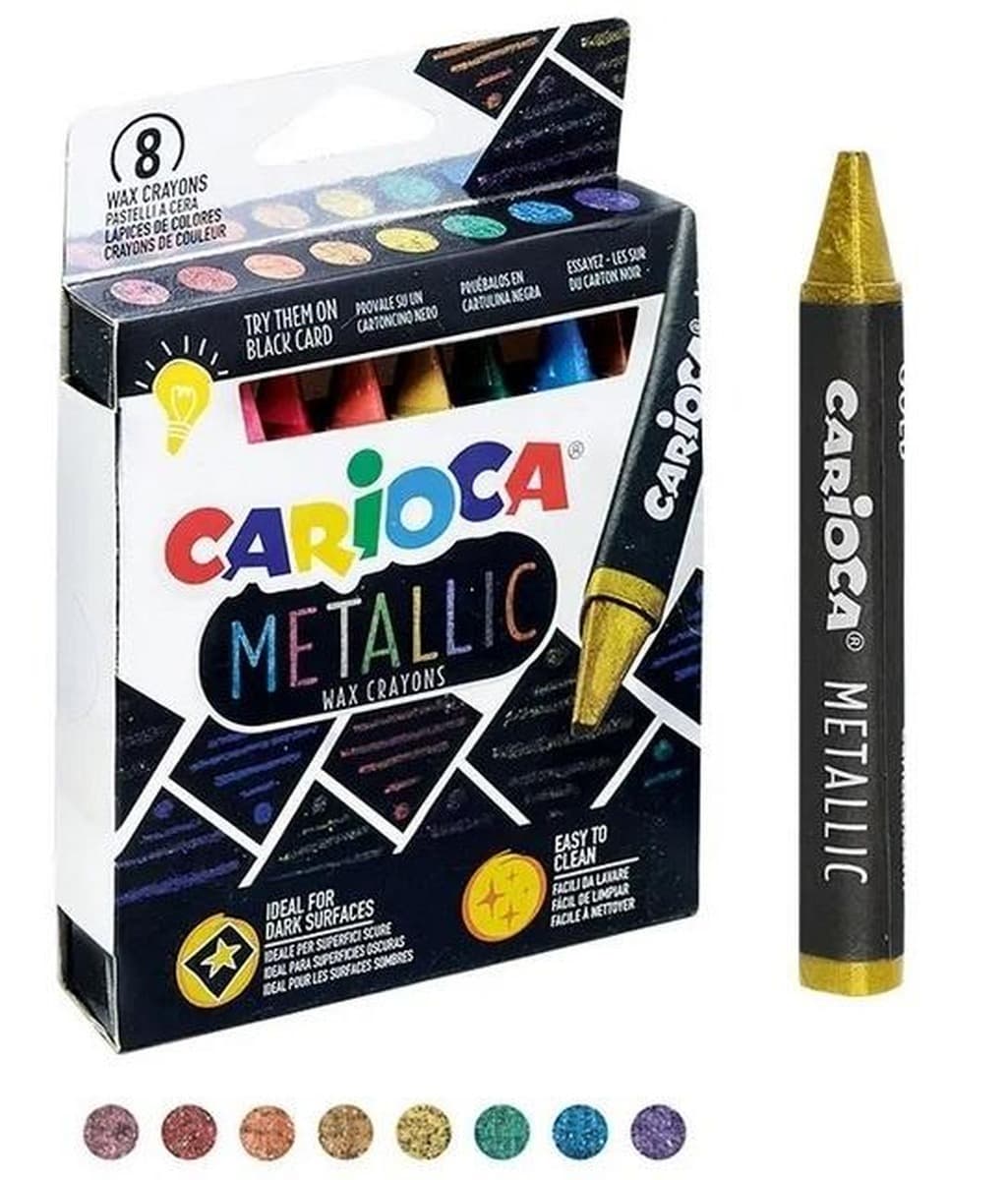 Carioca Kredki Świecowe Metaliczne 8 kolorów