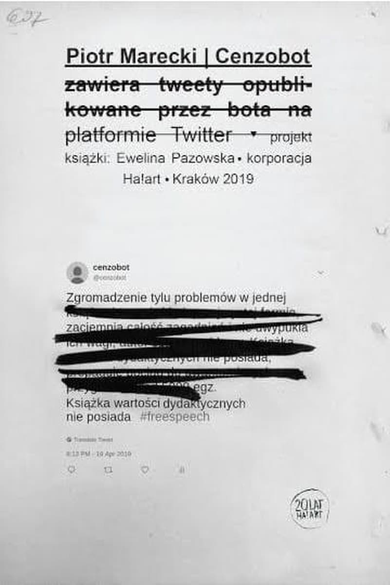 Cenzobot - Piotr Marecki - publikacja o cenzurze