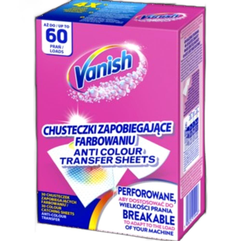 Vanish Color Protect - Chusteczki wyłapujące barwnik, 60 prań (30 chusteczek)