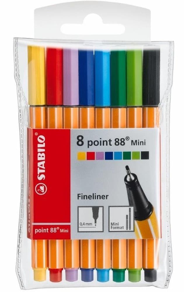 Cienkopisy Stabilo Point 88 Mini 8 kolorów w etui