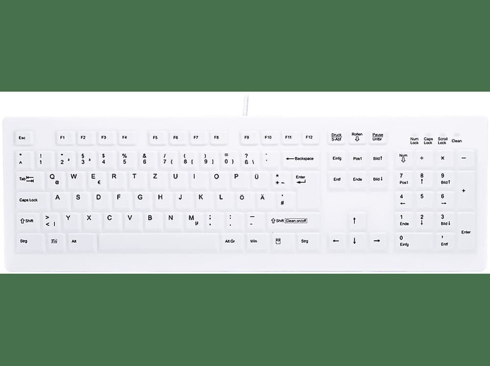 Contour Design Active Key AK-C8100F-UVS-W/GE klawiatura medyczna USB QWERTZ Niemiecki Biały