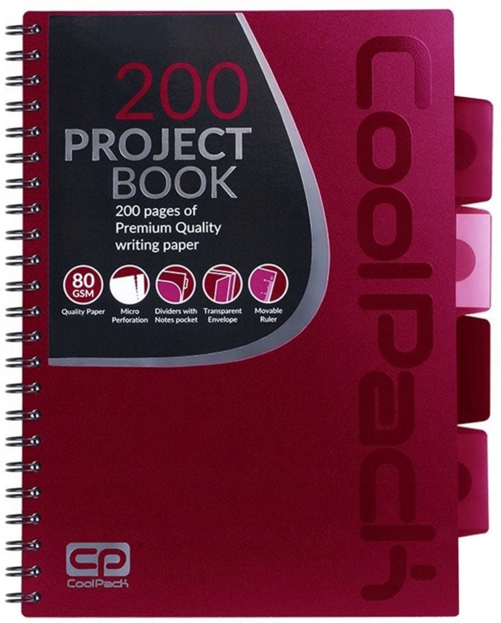Coolpack Kołobrulion B5, 200 kartek, czerwony