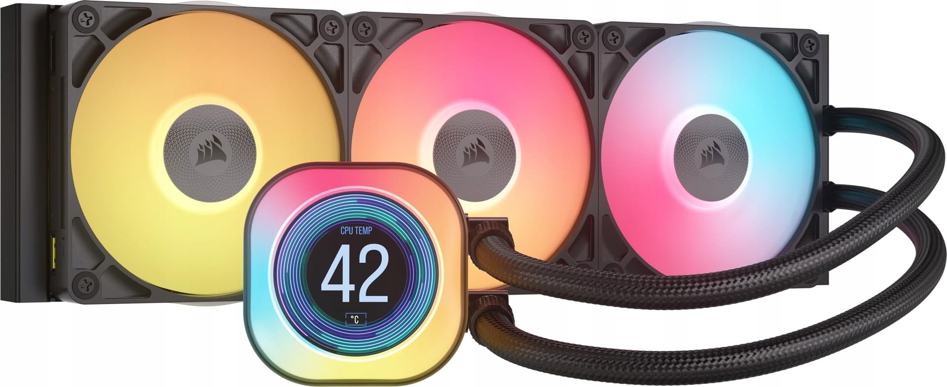 Corsair iCUE LINK TITAN 360 RX LCD Chłodnica procesora 12 cm Czarna