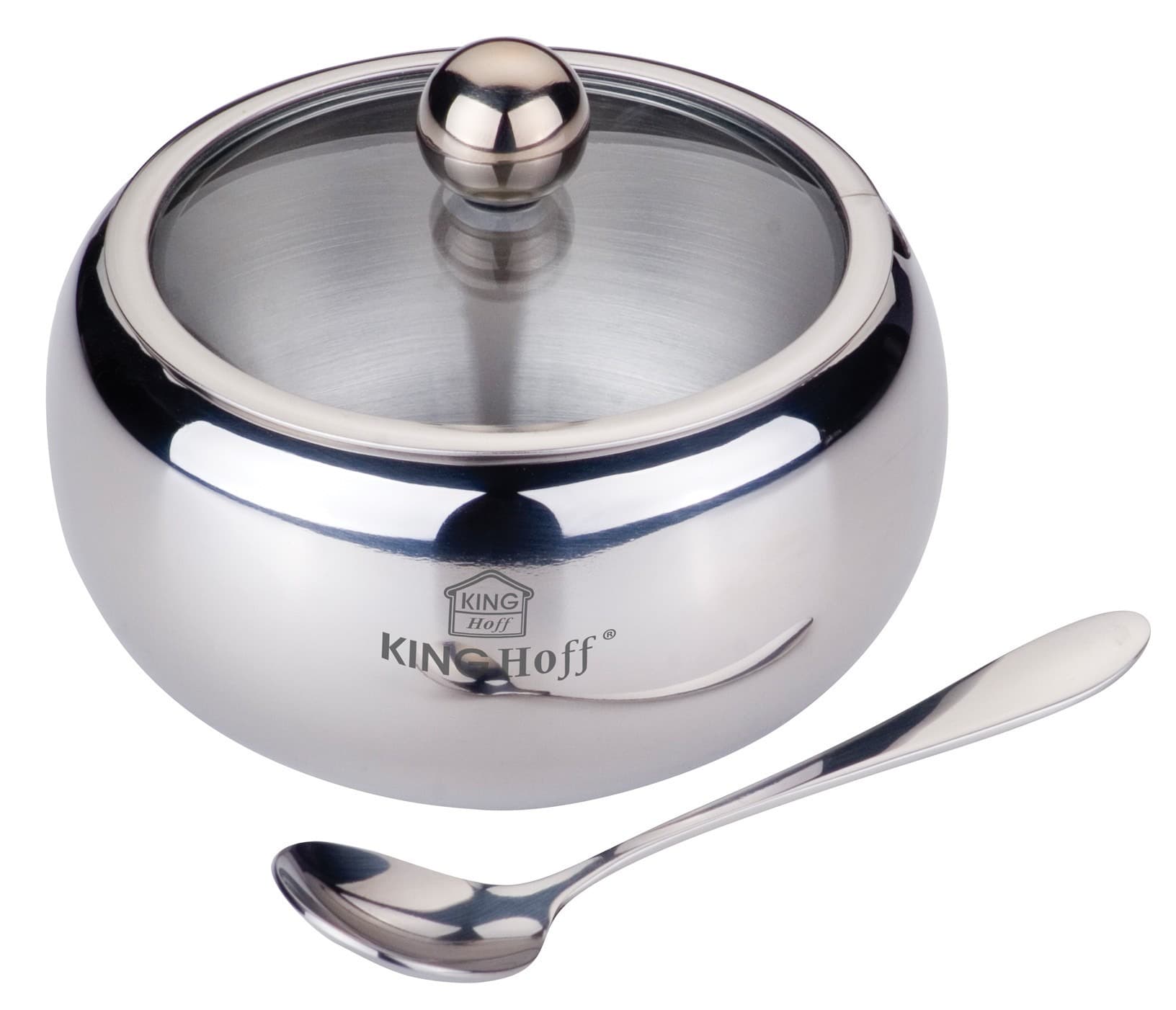 Cukiernica ze stali nierdzewnej z łyżeczką Kinghoff 460 ml