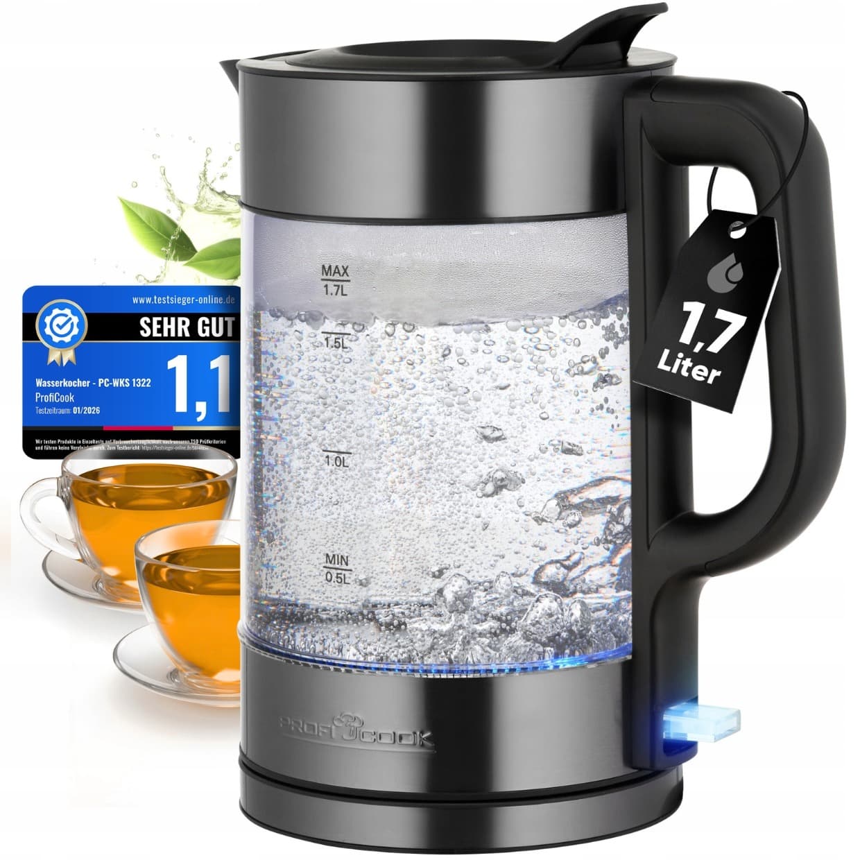 Czajnik elektryczny 1,7L PC-WKS 1322 G PROFICOOK