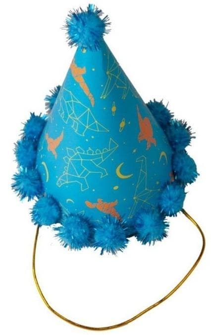 Czapeczka urodzinowa papierowa Dinozaury 154x142 mm