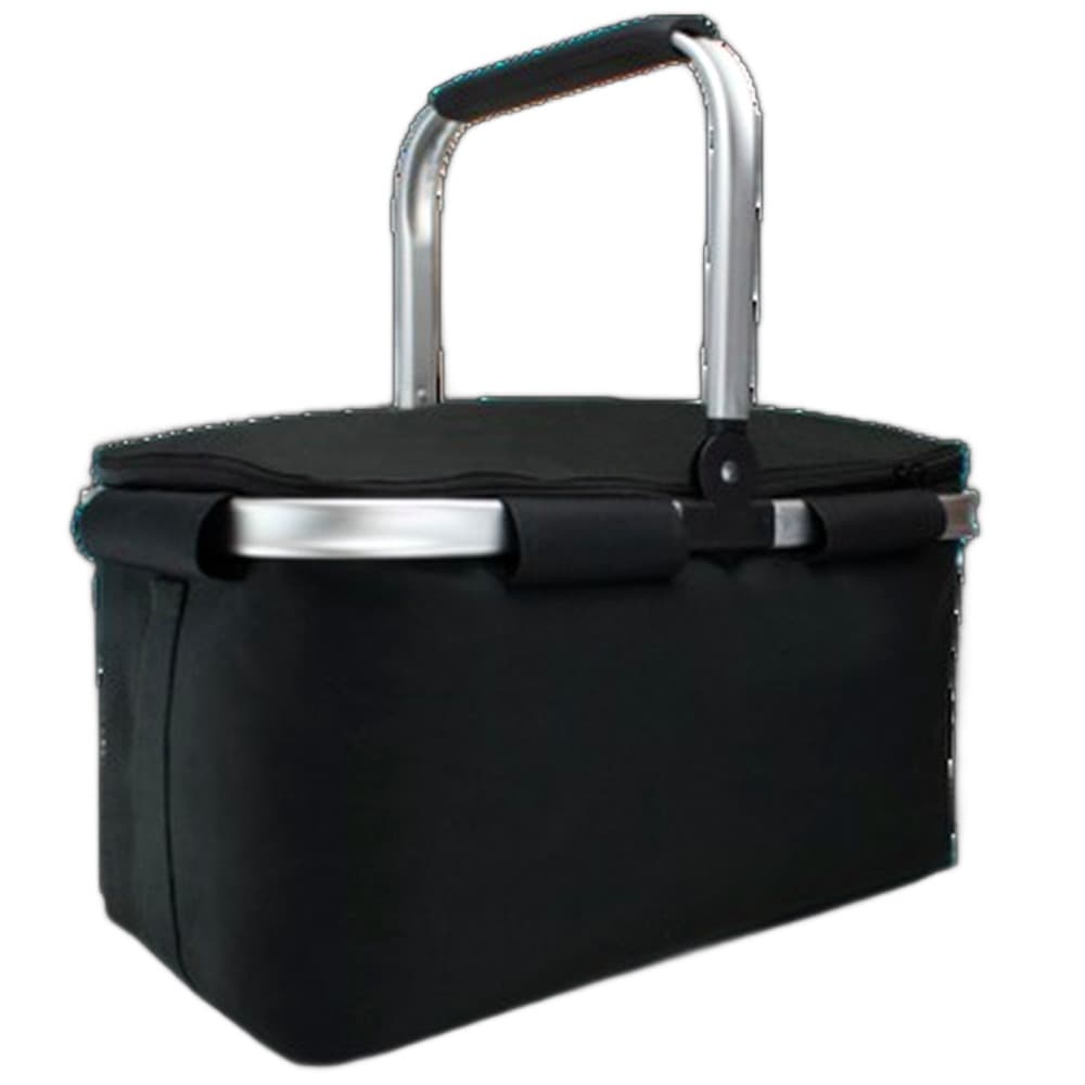 Czarny kosz na zakupy z aluminiowym uchwytem 25 l