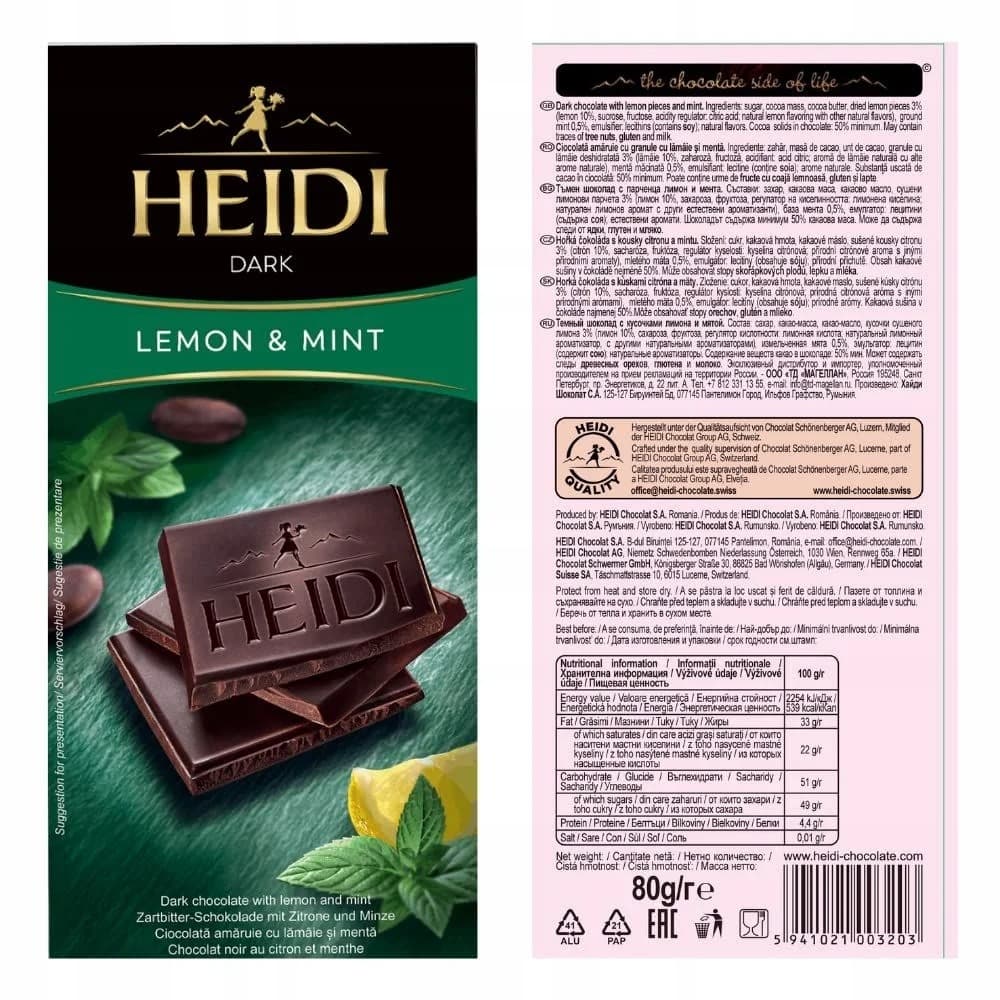 Heidi Dark Mint&Lemon 80g