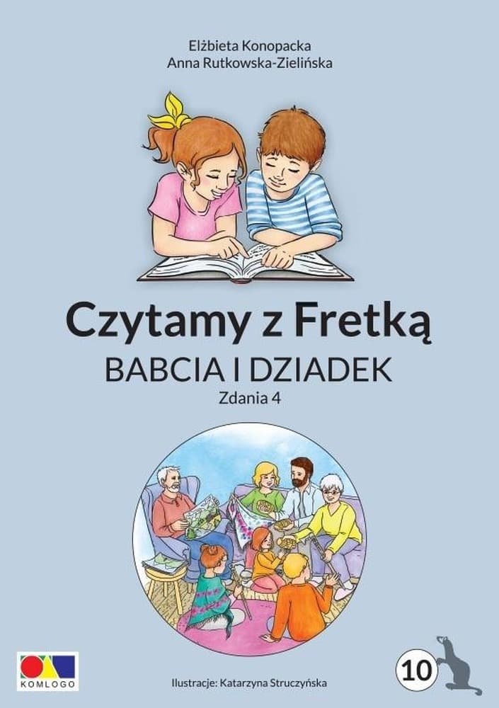 Czytamy z Fretką cz. 10 Babcia i dziadek. Zdania 4 do nauki czytania