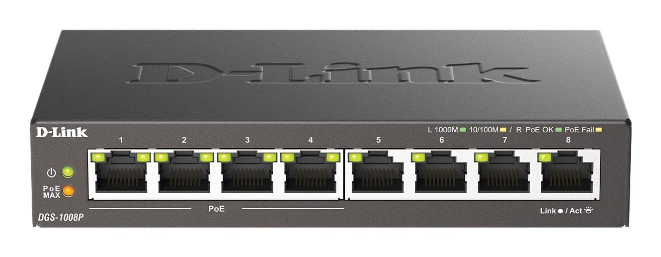 D-Link Przełącznik sieciowy DGS-1008P/E 8-portowy niezarządzalny PoE