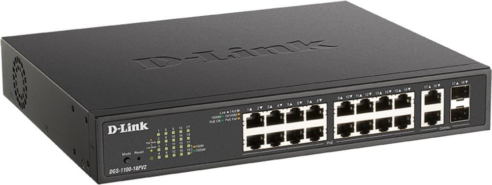 D-Link DGS-1100-18PV2 Zarządzany Przełącznik Gigabit Ethernet PoE