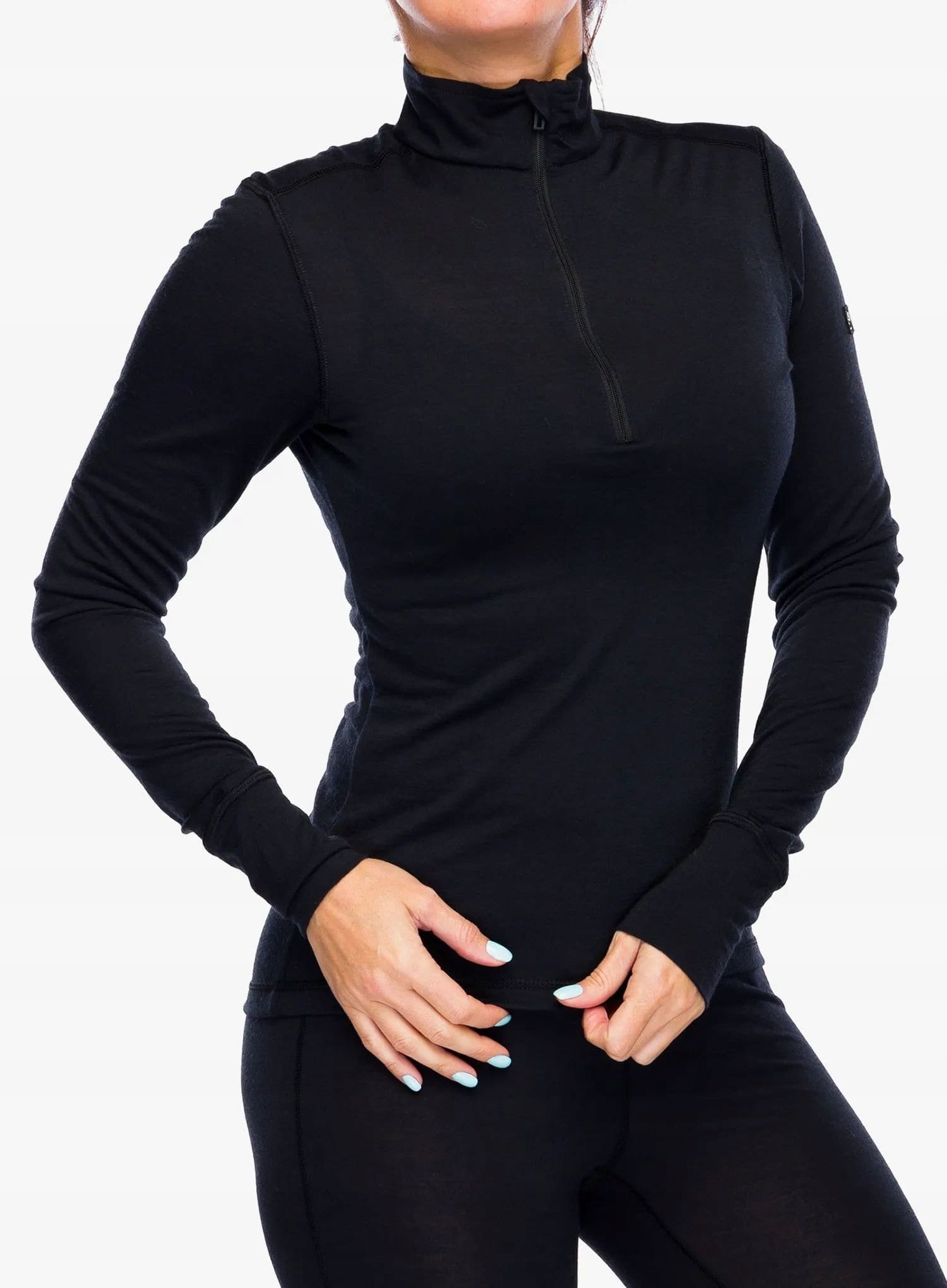 Damska bluza termoaktywna Super.natural B Hot Turtleneck - jet black