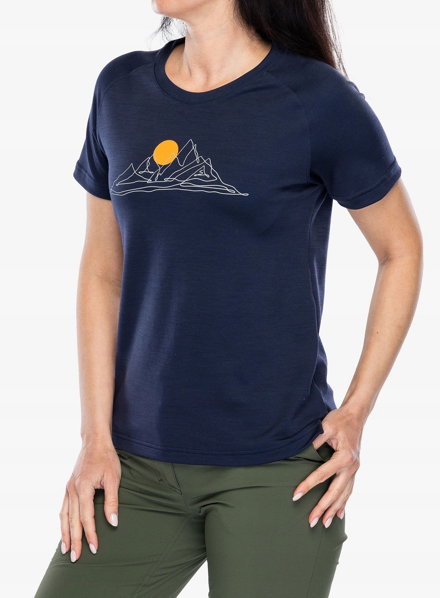Damska koszulka merino Sensor Merino Air Hills SS Tee - riviera blue, rozmiar S