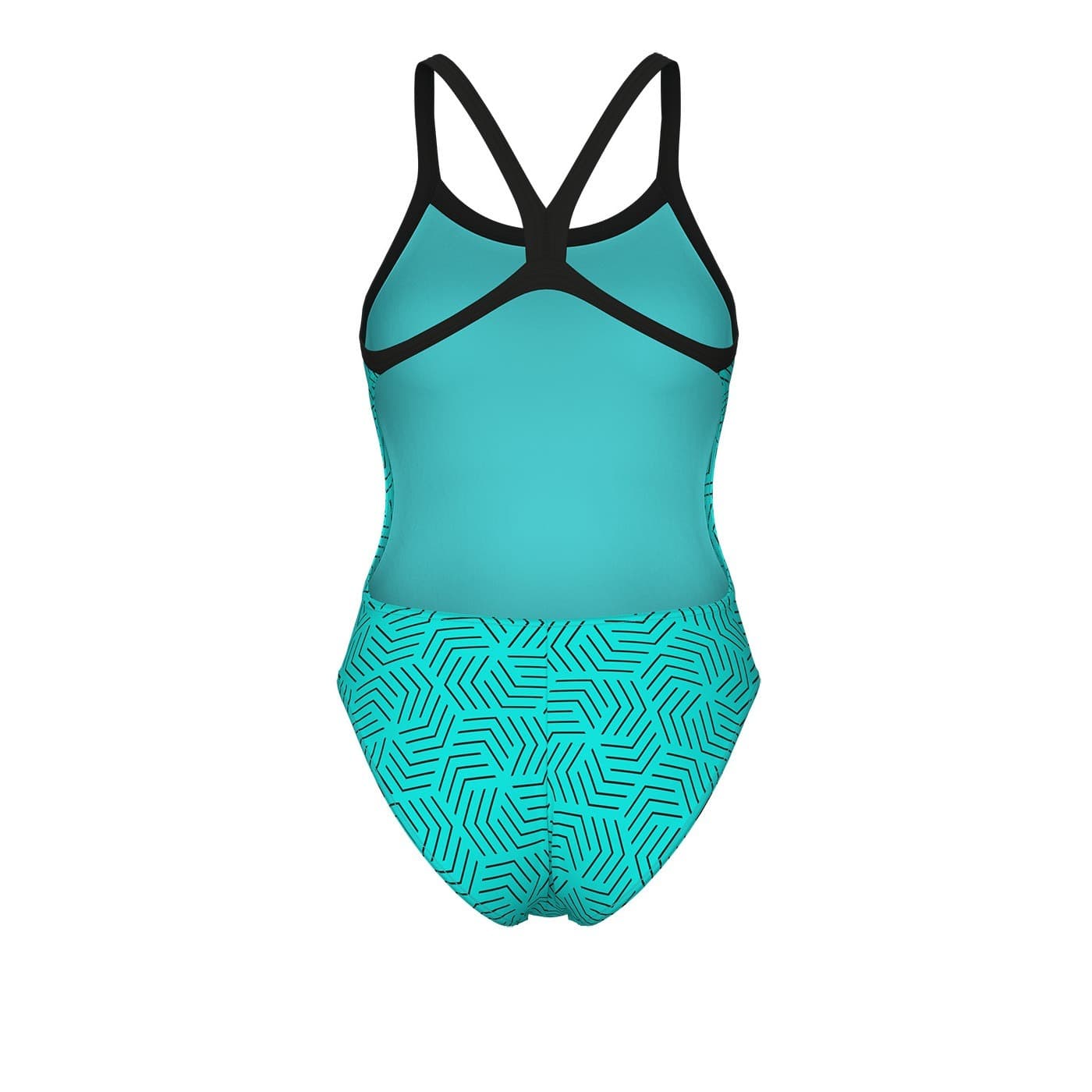Damski Strój Kąpielowy Arena Allover Swimsuit Challenge Back 32 Water Multi-Black