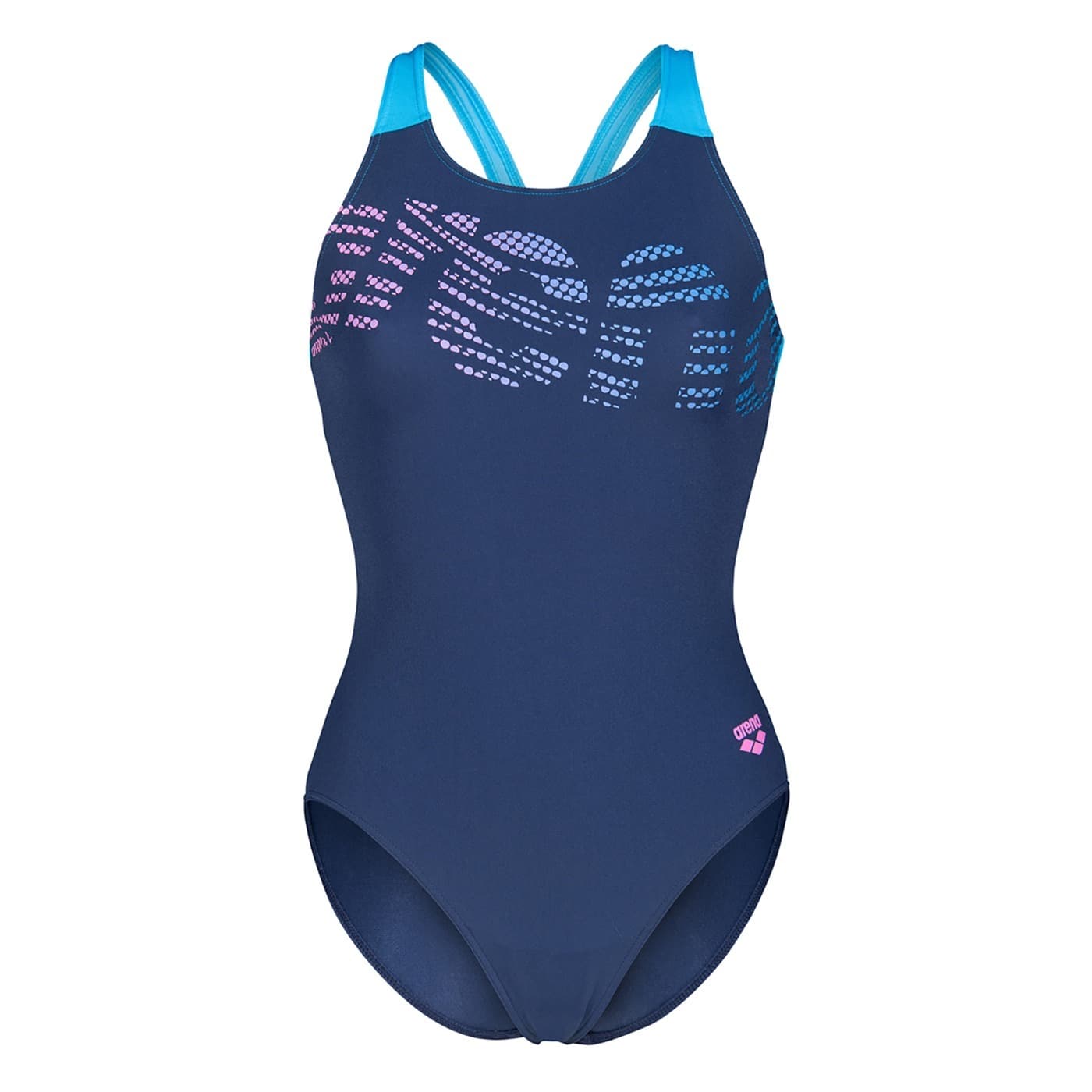 Strój pływacki Women's Arena Flowing Swimsuit V Back granatowo-turkusowe