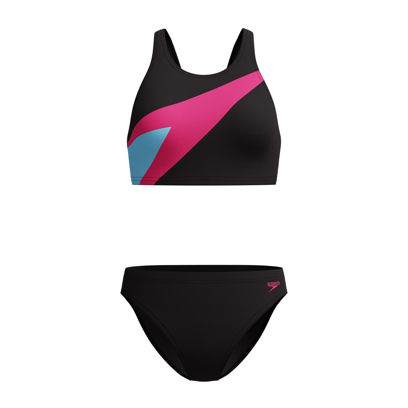 Strój pływacki Speedo Hyperboom Butterfly Back 2Pc czarno-różowe