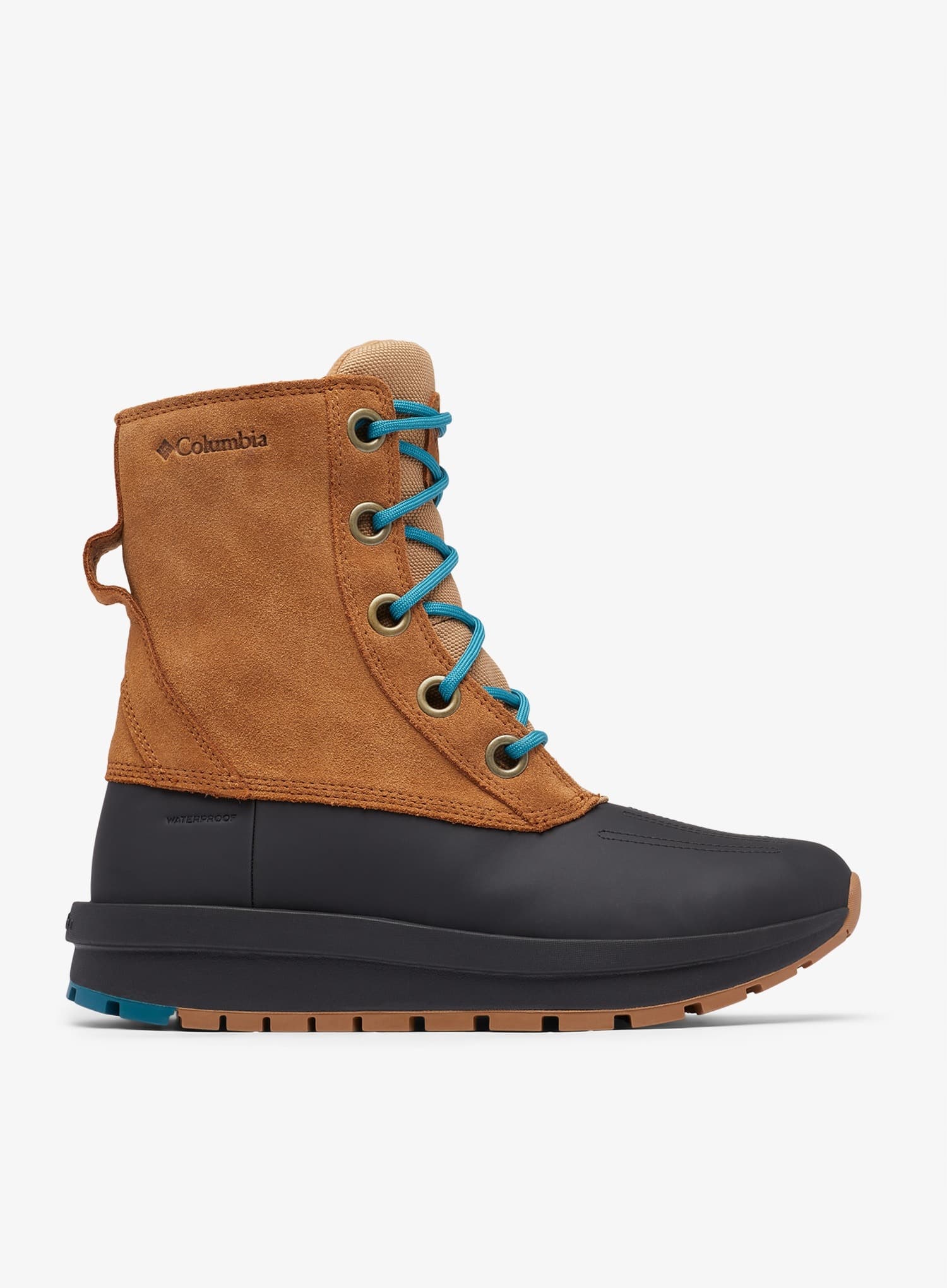 Damskie buty zimowe Columbia Moritza Shield Omni-Heat - brązowe/niebieskie