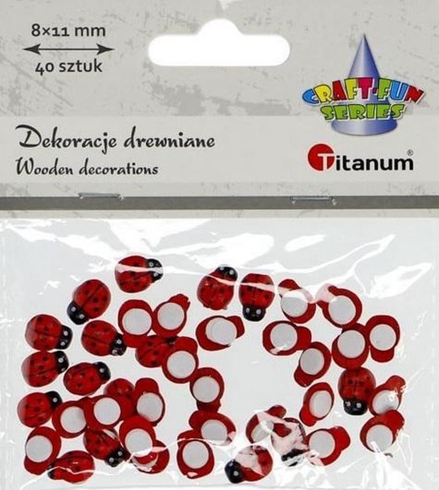 Dekoracje samoprzylepne 3D biedronki 8 x 11 mm 40 sztuk