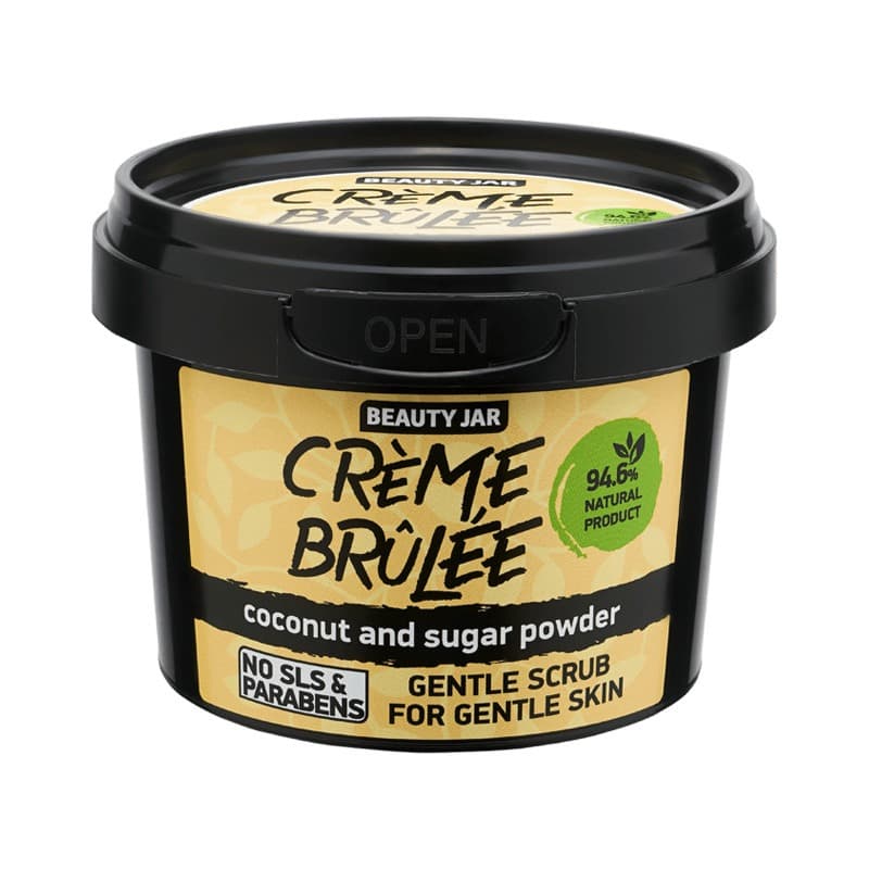 Delikatny scrub do twarzy do skóry delikatnej Crème brûlée Beauty Jar Coconut And Sugar Powder Gentle Scrub