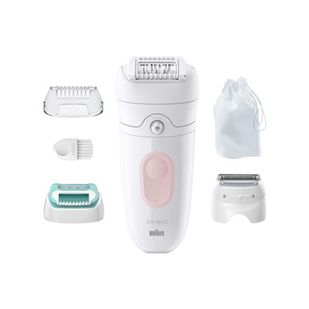 Braun Silk-épil 5 5-050 Depilator 28 pęset różowo-biały