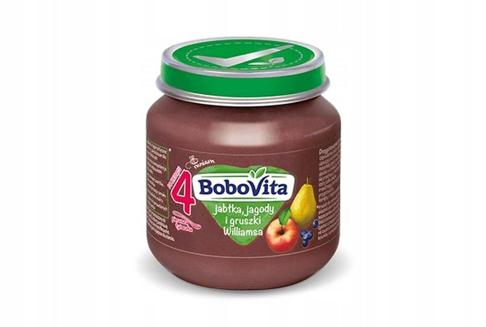 BoboVita Jabłka jagody i gruszki Williamsa po 4 miesiącu 125 g