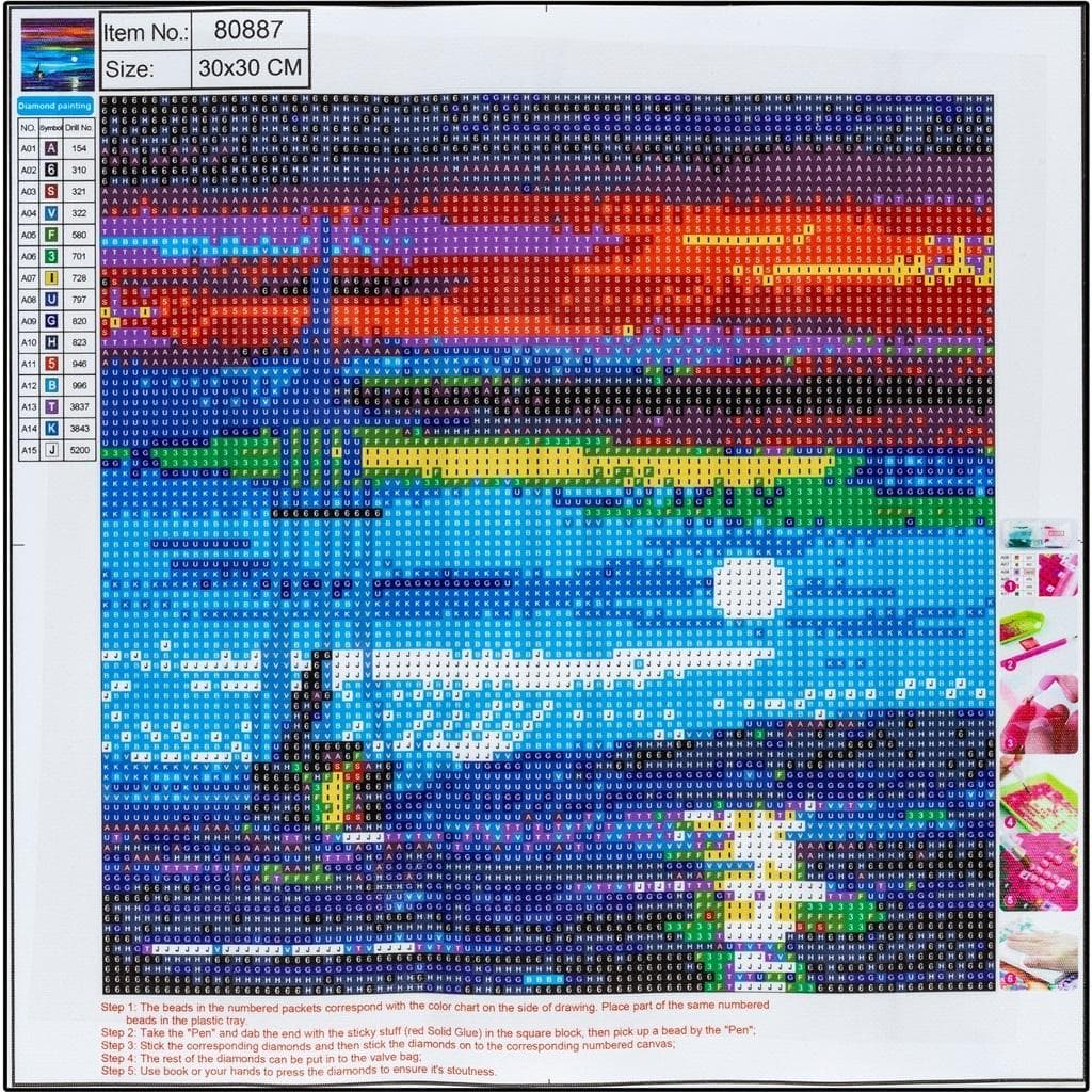 Mozaika diamentowa 30x30 cm Sea