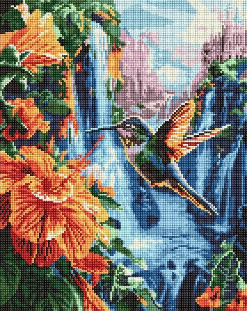 Mozaika diamentowa Tropikalny ptak 40 x 50 cm