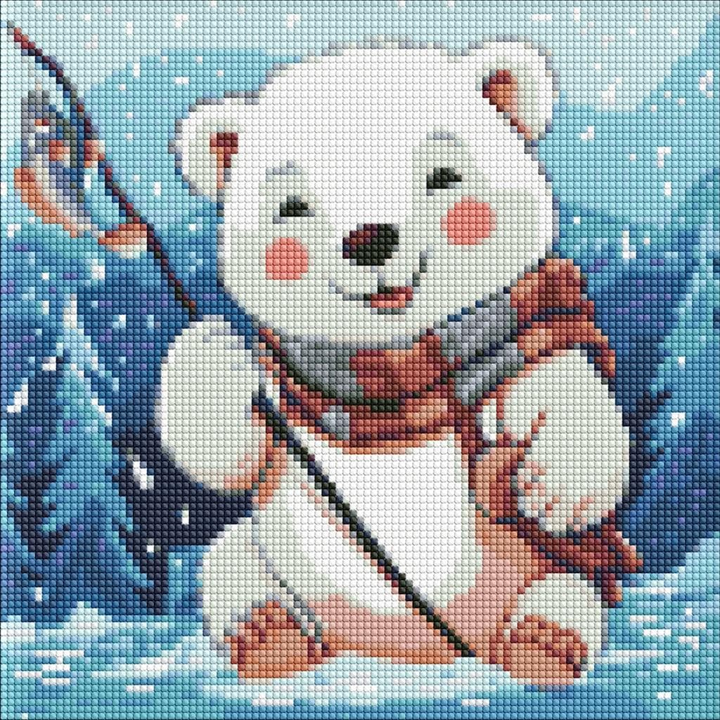 Mozaika diamentowa Zimowy połów 30 x 30 cm