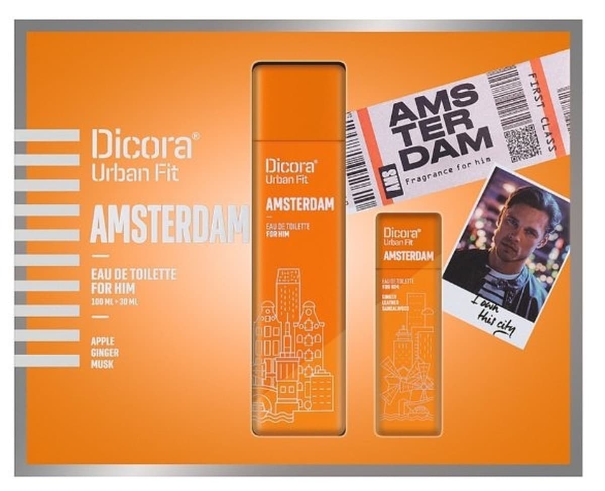 Dicora Urban Fit Amsterdam - Zestaw perfum dla mężczyzn: woda toaletowa 100ml + 30ml