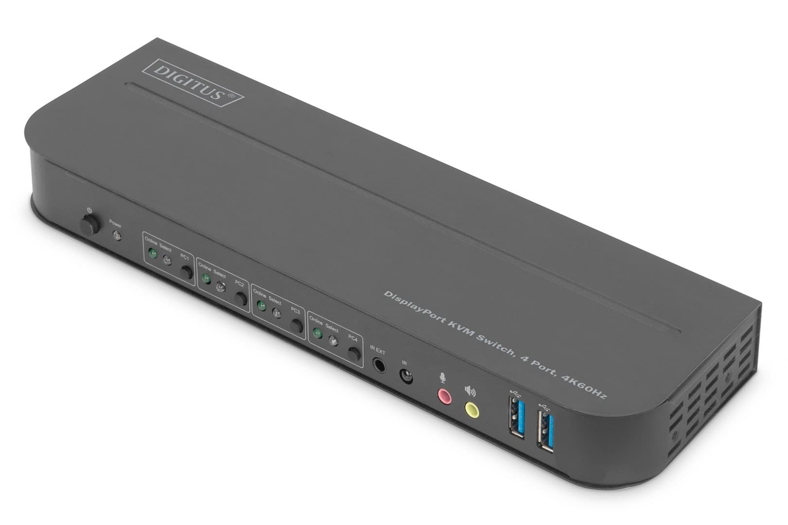 Digitus 4-portowy Przełącznik KVM 4K 60 Hz DisplayPort/HDMI