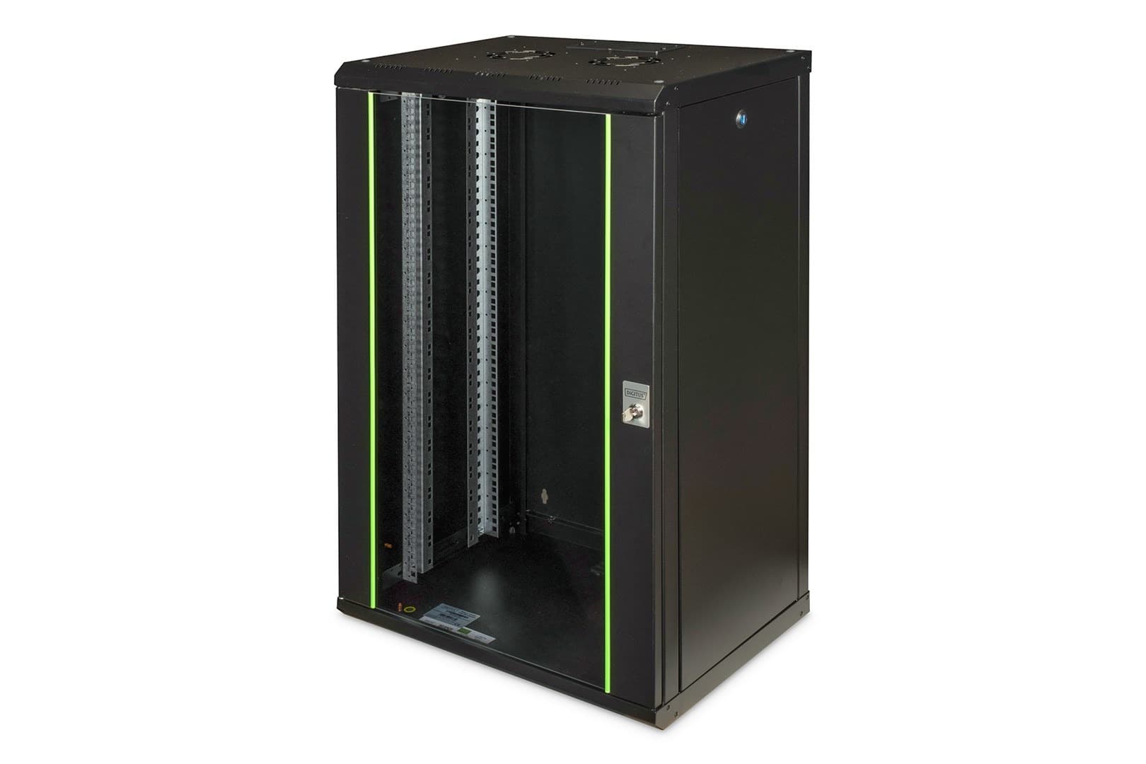Digitus Szafa sieciowa wisząca Unique 19" 20U 600x450mm, drzwi szklane, czarna, złożona, 100kg