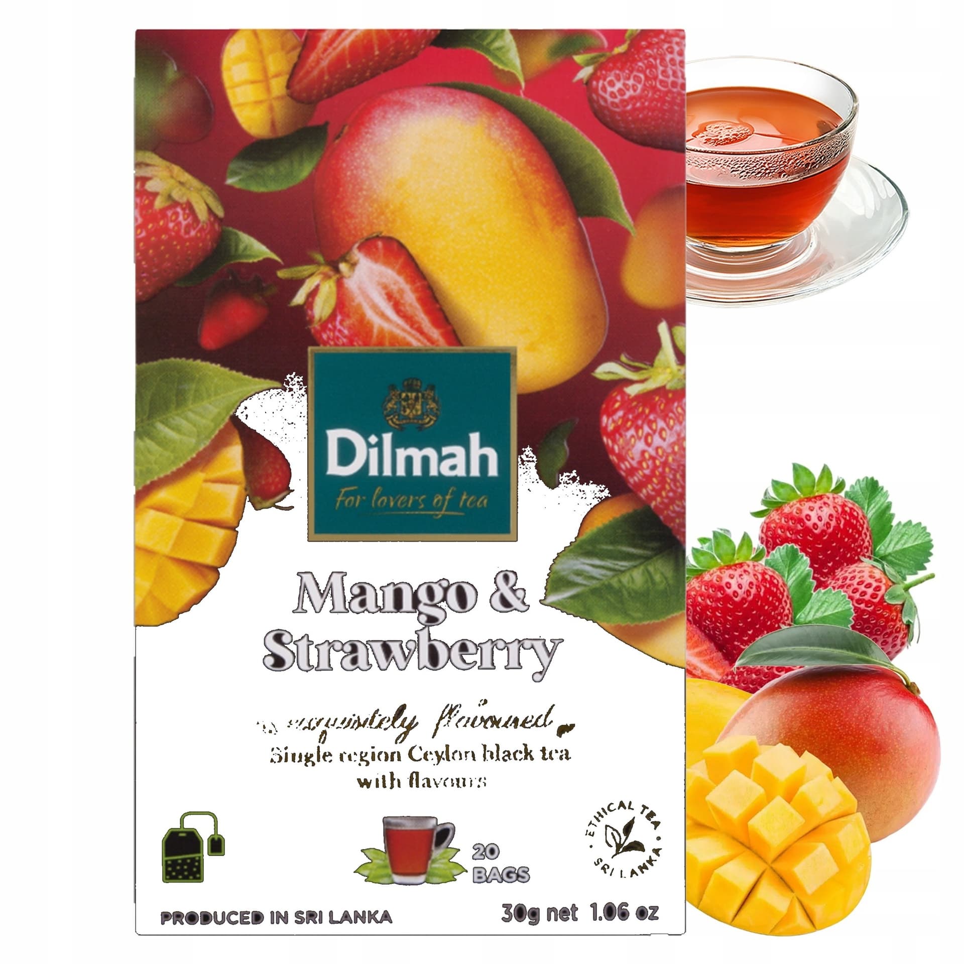 Dilmah Mango & Strawberry Flavoured Black Tea 20x1,5 g