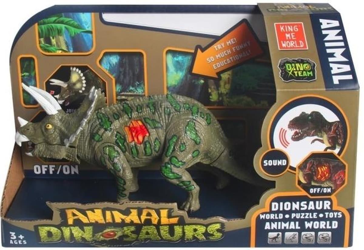 Dinozaur Triceratops z efektami świetlnymi i dźwiękowymi