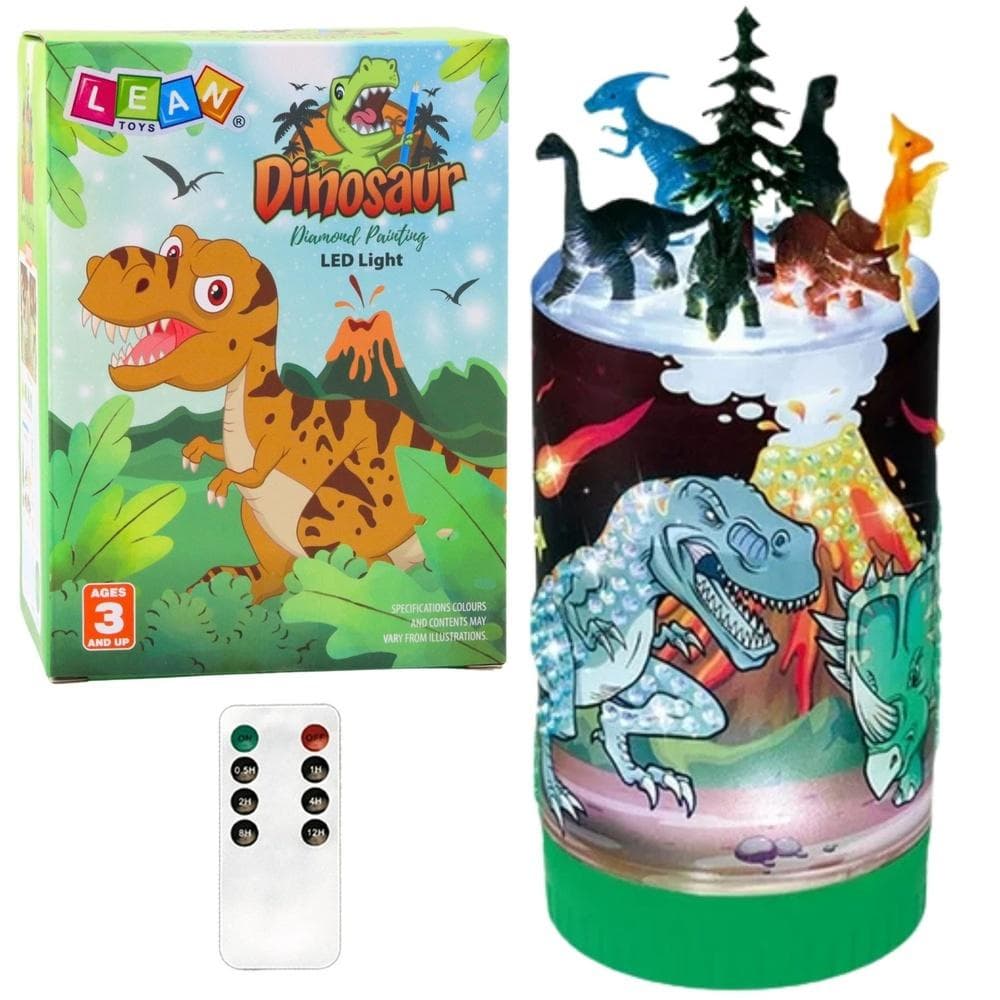 Lampka nocna LED z dinozaurami do malowania diamentami