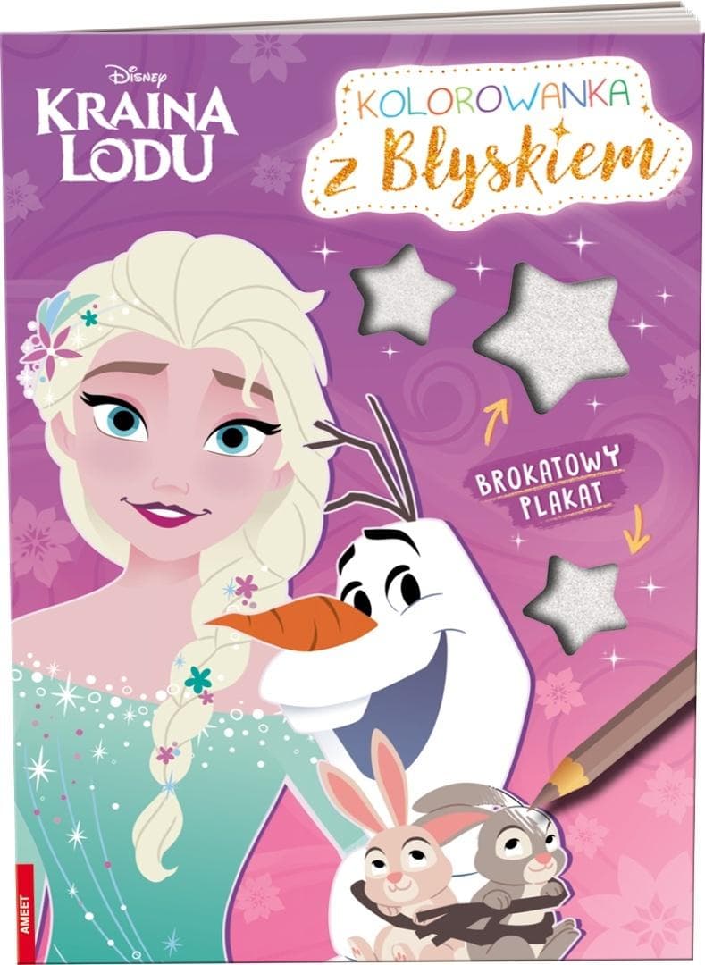 Kolorowanka z błyskiem Kraina Lodu Disney 24 strony brokatowy plakat