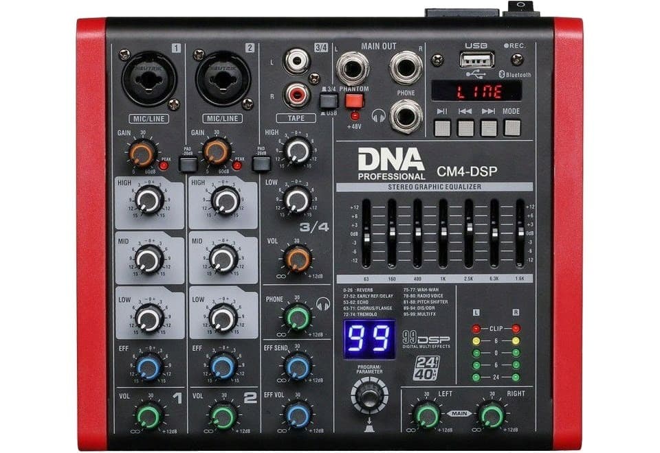 Mikser audio DNA CM4-DSP USB MP3 Bluetooth Phantom